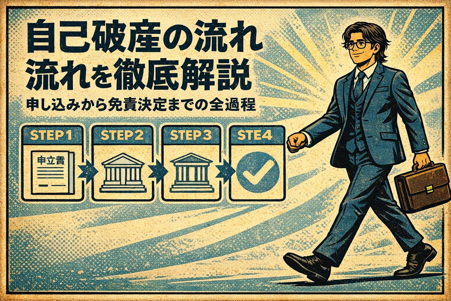 【3-1】自己破産の流れを徹底解説｜申し込みから免責決定までの全過程