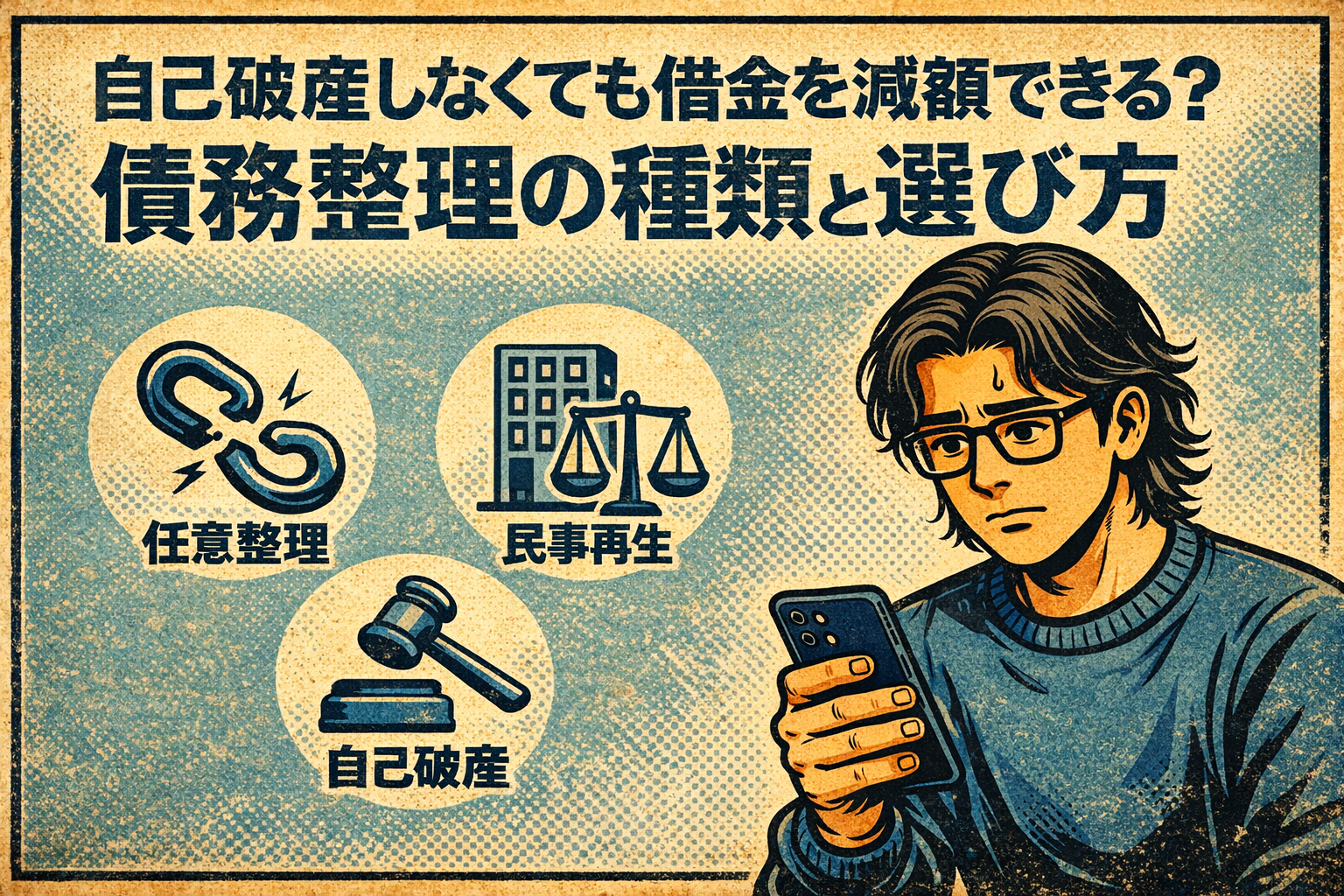 【7-1】借金を減額する方法は?自己破産以外の債務整理4種類と選び方を体験者が解説